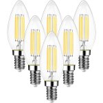 Ampoule � filament led vintage e14, ampoules � culot vintage e14, blanc chaud 2700 k 750 lm, lot de 6 ...