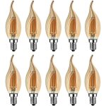 Ampoule flamme led e14, 4w equivalent � ampoule halog�ne / incandescente 40w, blanc chaud 2700k, flamme ...
