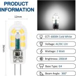 Ampoule hotte aspirante g4 led 12v 2w blanc froid 6000k, 200lm, halog�ne g4, led lampe g4 12v ac dc pour ...