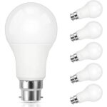 Ampoule led b22, 9w lampe ba�onnette �quivalent 60w halog�ne, blanc froid 5000k, 800lm, cri 90, non - ...