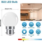 Ampoule led � ba�onnette b22 3w, ampoule mini globe golfball b22 g45, blanc chaud 3000k, 280lm, non dimmable, ...