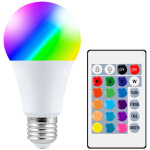 Ampoules led couleur, 10w e27 led rgbw ampoule avec t�l�commande, fonction de m�moire et minuterie, 12 ...