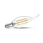 Miidex lighting - ampoule led e14 4w filament flamme 'coup de vent'  blanc - chaud - 2700k - non - dimmable ...