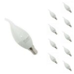 Ampoule led e14 effet flamme 8 w 220 v � 38 mm (lot de 10) ? blanc froid 6 000 k ? 8 000 k ? silamp