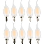 Ampoule led e14  filament, lot de 10 ampoules flamme, 4 watts consomms equivalence incandescence 40w, ...