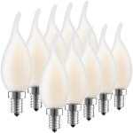 Ampoule led e14 � filament dimmable, lot de 10 ampoules flamme, 4 watts consomm�s equivalence incandescence ...