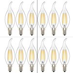 Ampoule led e14 flamme, forme de bougie, blanc chaud(2700k), 4w equivalence incandescence 40w, lot de ...