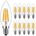 Ampoules led filament flamme e14 6w equivalent 60w blanc chaud 2700k 600lm ampoule led e14 flamme forme ...
