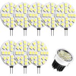 Ampoules led g4, 8 pi�ces 24 led blanc chaud rondes g4 � culot � deux broches, basse tension ac / dc ...