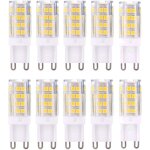 Ampoule led g9 5w, equivalent 40w , blanc chaud 3000k, 220 - 240v, non dimmable, pack de 10[classe �nerg�tique ...