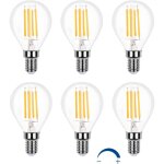 Ampoule led globe e14 dimmable blanc chaud 2700k 400 lumen, ac 230v, g45 e14 led 4w �quivalent e14 40w ...