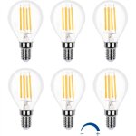 Ampoule led globe e14 dimmable blanc chaud 2700k 400 lumen, ac 230v, g45 e14 led 4w �quivalent e14 40w ...