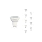 Ampoule led gu10 8w 220v (pack de 10) - blanc froid 6000k - 8000k - silamp