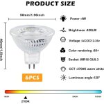 Ampoules led gu5. 3 mr16 12v, 5w equivalent � 40w lampe halog�ne, blanc chaud 2700k, 350lm, ampoules ...