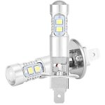 Ampoule led h1 100w, ampoules de phare feu de brouillard 360 degrs phare ampoule led 2pcs h1 6000k super ...