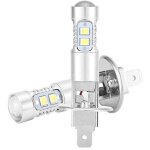 Ampoule led h1 100w, ampoules de phare feu de brouillard 360 degr�s phare ampoule led 2pcs h1 6000k super ...