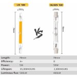 Ampoules led r7s 78mm led 5w blanc chaud 3000k, 500lm, r7s j78 cob led lin�aire remplacer crayon halog�ne ...