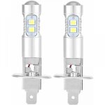 Ampoules de phare, 2x h1 6000k super blanc 100w kit d'ampoules de phare  led feux de croisement