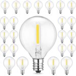 Ampoules de remplacement g40, 25 pcs e12 ampoules en verre ampoules globe g40 7w globe ampoule ext�rieure ...