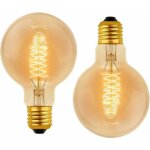 Ampoule vintage globe g80 e27 dimmable 60w blanc chaud 2700k, 600lm, ampoules de d�coration � incandescence ...