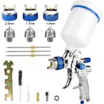 Amrinugl - professionnel pistolet  peinture alimentation par gravit 3 buses 1, 4mm 1, 7mm 2, 0mm coupelle ...