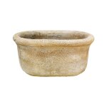 Anaparra - 2 units pot / jardinire ovale rustique en pierre reconstitue 60x40x40cm.