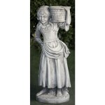 Statue classique en pierre reconstitue une paysanne 40x110cm.