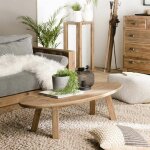 Macabane - sandy - table basse ovale marron bois pin recyclé Macabane - sandy - table basse ovale marron bois pin recyclé