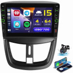 Android 15 autoradio pour peugeot 207 cc 2006 - 2015 gps wifi bluetooth 2 + 32g cam