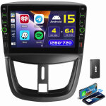Android 15 autoradio pour peugeot 207 cc 2006 - 2015 gps wifi bluetooth 4 + 64g dab
