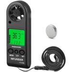 An�mom�tre portable lcd, mini vent compteur de vitesse, airflow an�mom�tre thermom�tre avec max / avg ...