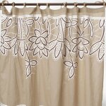 Thedecofactory - ange - rideau en coton couleur lin et blanc  motifs floraux 140x250