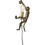 Animal monkey - applique murale - 1 lumi�re - l 28 cm - noir et or - classique / antique - �clairage ...