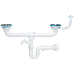 Aniplast - siphon pour tuyau d'évier 115 mm double, entrée lave - vaisselle Aniplast - siphon pour tuyau d'évier 115 mm double, entrée lave - vaisselle