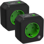 Lot de 2 prises programmables aes1 avec compte  rebours ? noir - ansmann