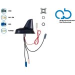 Antenne de toit requin am fm dab + gps 12v alimentation externe phantome
