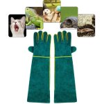 Anti - morsure gants de manutention pour animal, s�curit� cuir gants de travail pour le bain, le toilettage, ...