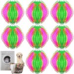 Anti poil machine � laver, 8 pi�ces attrape poils machine a laver, boule anti poil r�utilisable, �limine ...