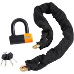 Antivol de chaine de velo, 1 m, antivol de securite pour velo, en acier metallique robuste, avec 4 cles, ...