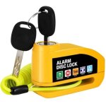 Antivol moto, bloc disque alarme 110db, antivol de frein  disque avec cble de rappel de 1, 2m, antivol ...