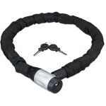 Relaxdays - antivol vlo, cadenas, chaine anti - vol, moto, 100 cm long, moto, 2 cls, noir