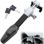 Antivol de volant avec alarme 120 db - r�tractable, ajustement universel pour voiture - argent�