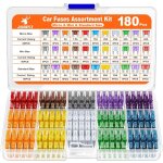 Apex 180pcs fusible voiture set, 60 mini fusible auto + 60 moyenne fusible automobile + 60 micro fusible ...