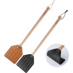 Apex lot de 2 tapettes � mouches d'int�rieur robustes et durables en cuir, tapettes � mouches en bois ...