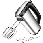 Apex batteur electrique cuisine � 5 vitesse 200w en inoxydable avec bouton d'�jection et 2 crochets � ...