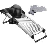 Apex coupe - l�gumes � lame en acier inoxydable avec gants de protection, mandoline de cuisine r�glable ...