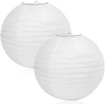 Apex deux abat - jour ronds en papier blanc de 30 cm, lanternes d�coratives pour mariage / anniversaire, ...