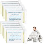 Apex ensemble de 10 couvertures de survie, ind�chirables, imperm�ables et chaudes, or / argent, 160 x ...