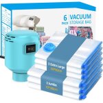 Apex sac de rangement sous vide avec pompe electrique 6 pi�ces (100 70 cm / 80 60 cm), r�utilisable, ...
