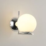 Barcelona led - applique boule en verre 'atom' - e27 -  15cm - chrom